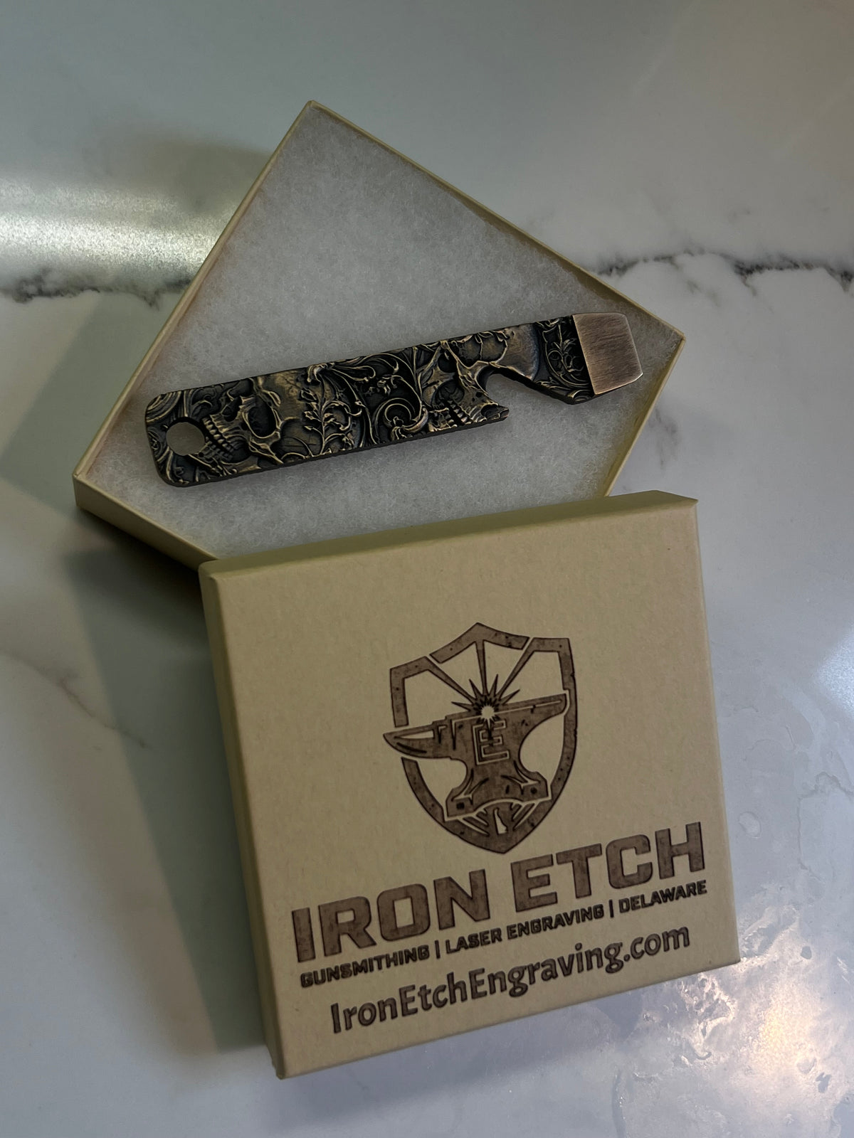 Skull Scrollwork Bottle Opener / Prybar