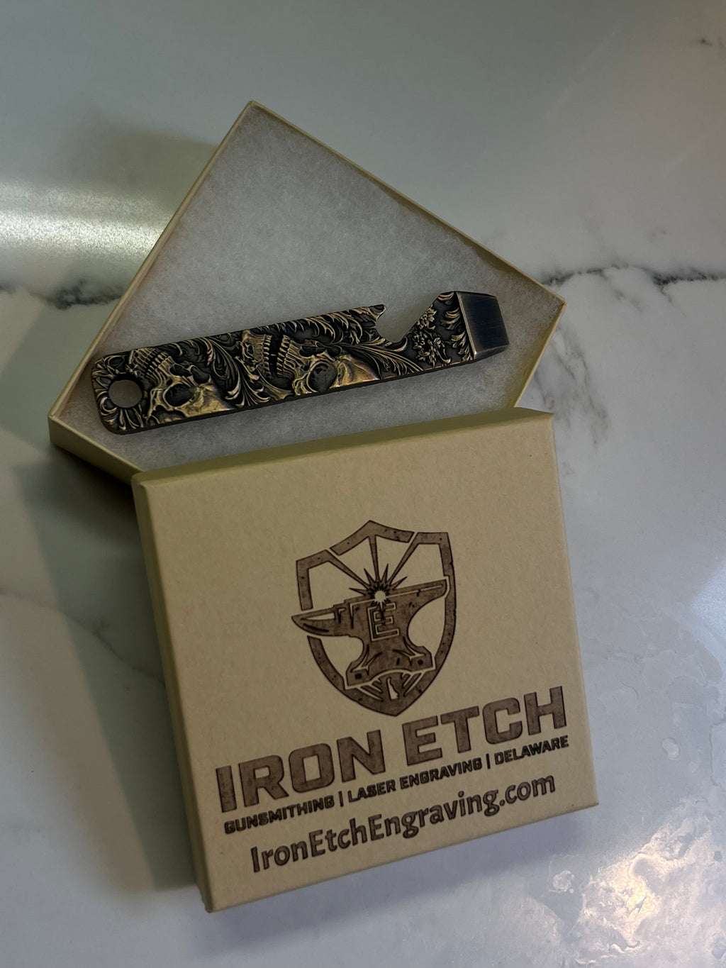 Skull Scrollwork Bottle Opener / Prybar
