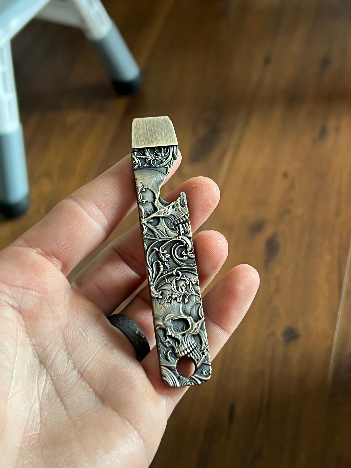 Skull Scrollwork Bottle Opener / Prybar