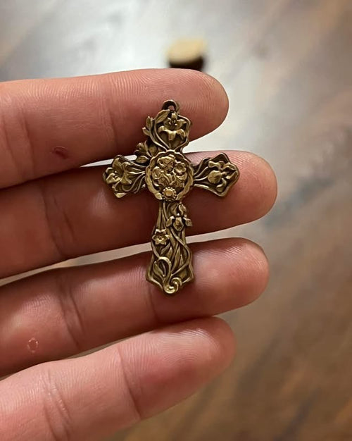 Beautiful Mother Nature Themed Cross Pendant