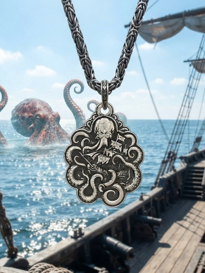 Octopus Vs Pirate Pendant
