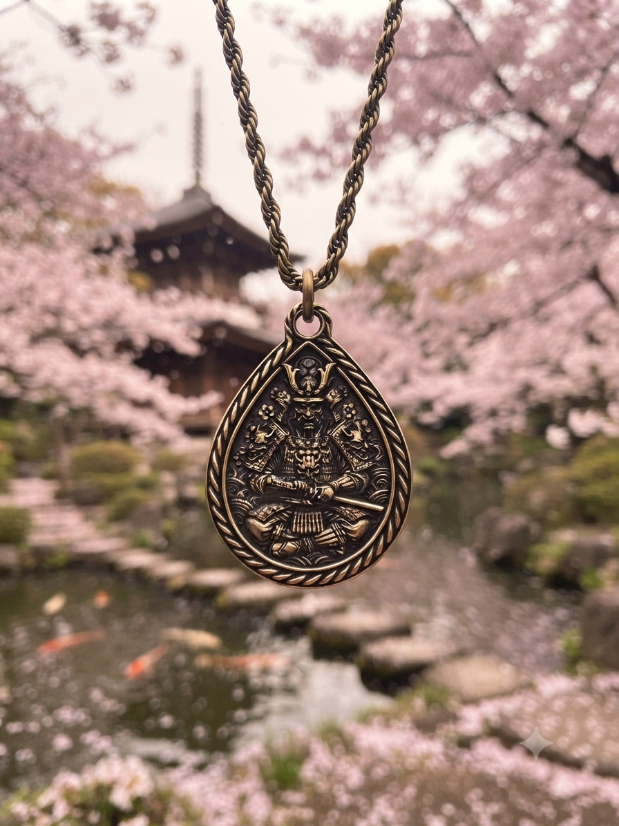 Samurai Pendant Digital Download - XCS File, Depthmap, & SVG Outline