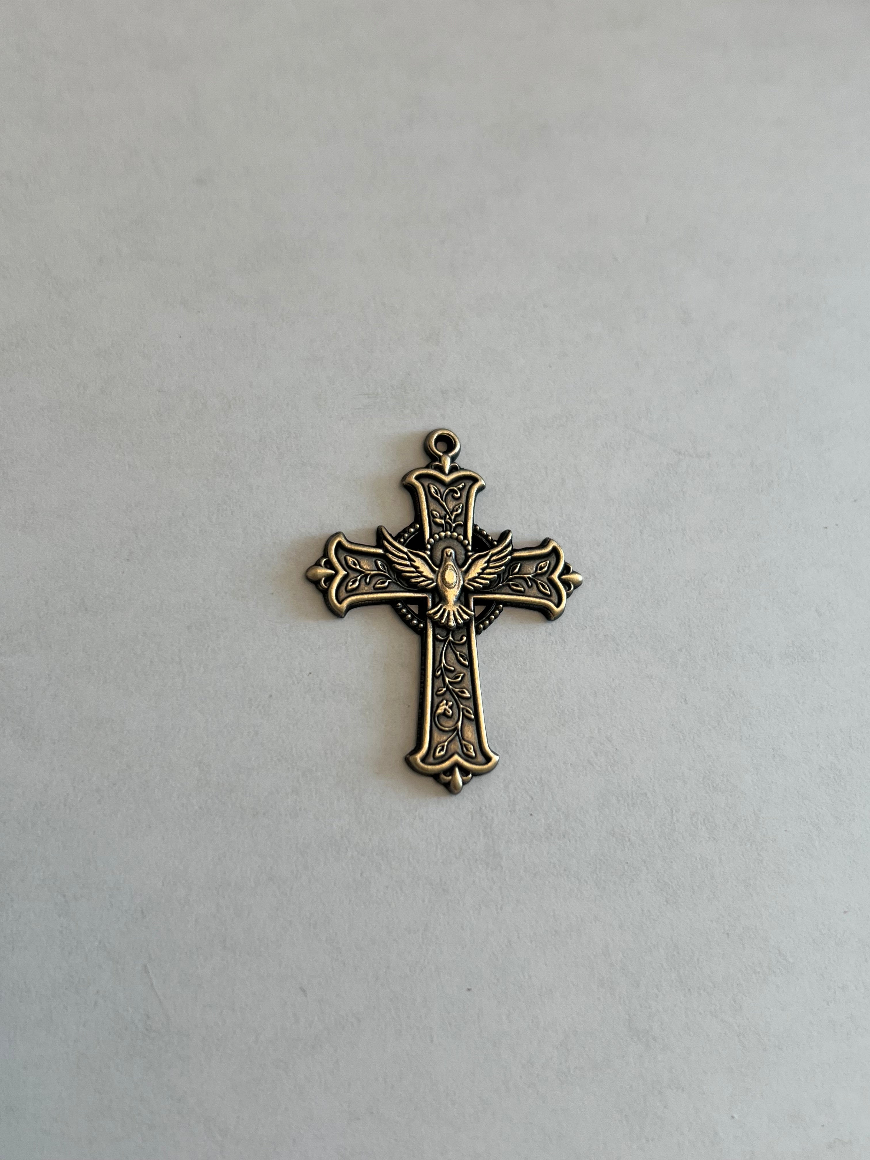 Ornate Dove Cross Pendant Digital Files -- SVG Outline, Depthmap, & XCS File