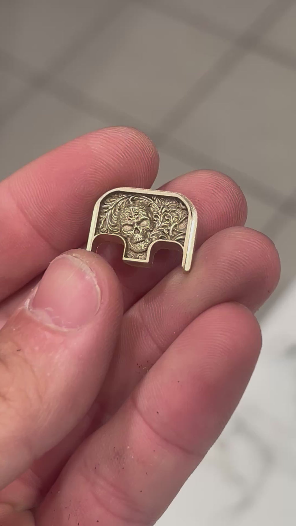 Skull Scrollwork Brass Glock Backplate Gen 1-4