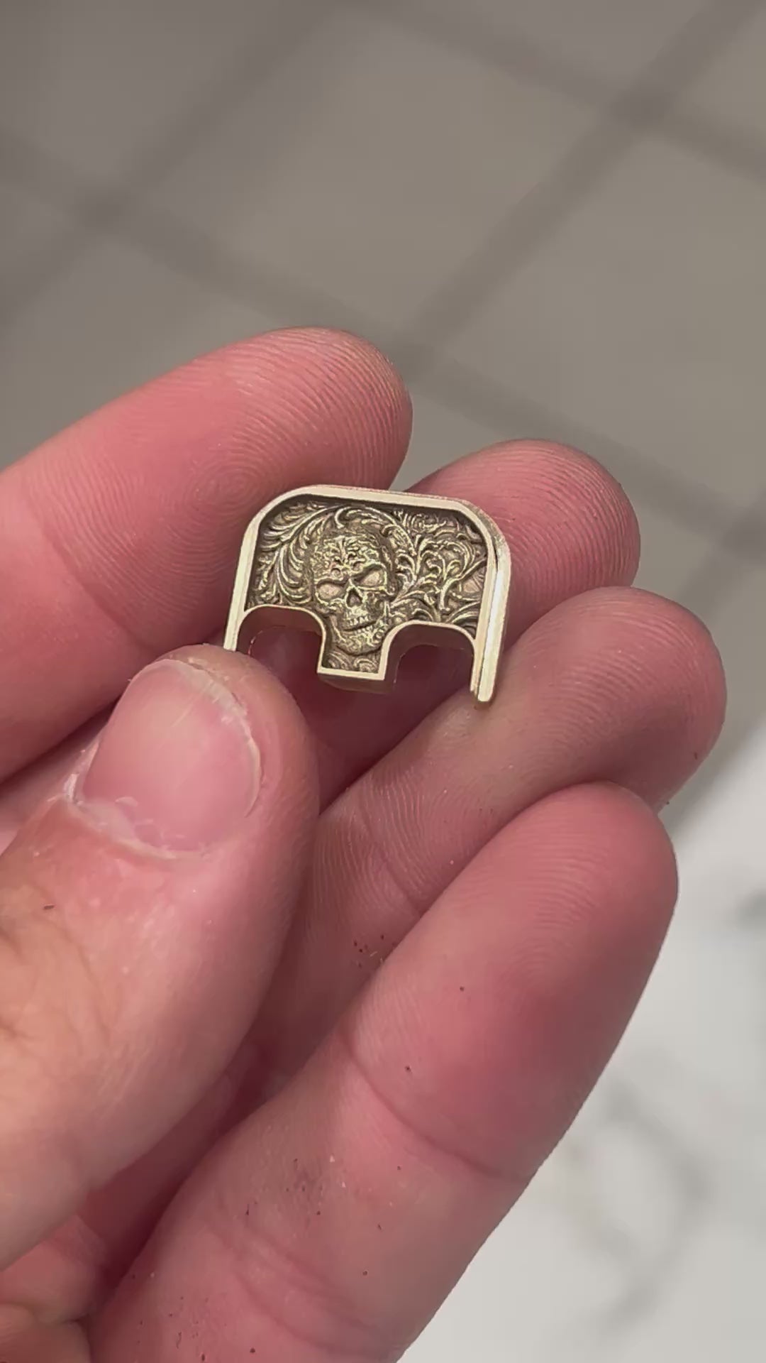 Skull Scrollwork Brass Glock Backplate Gen 1-4