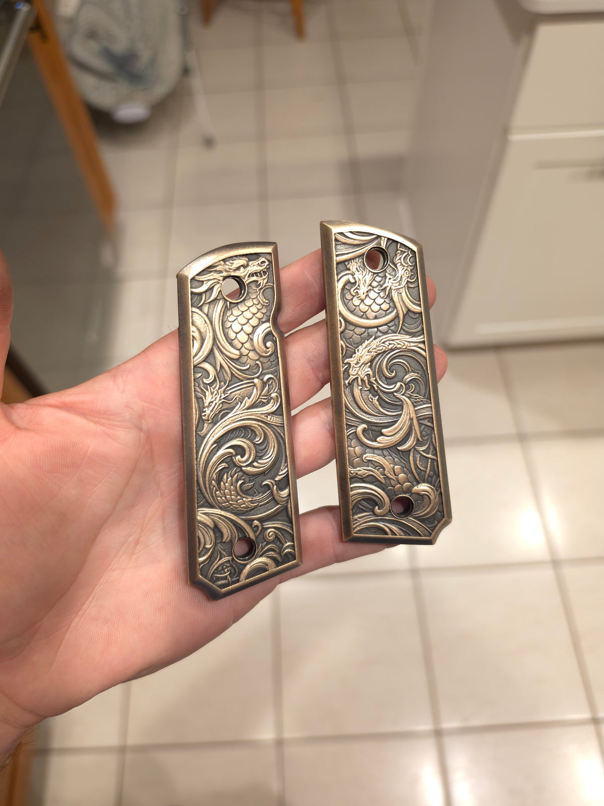 Dragon Scale Scrollwork 1911 Grips
