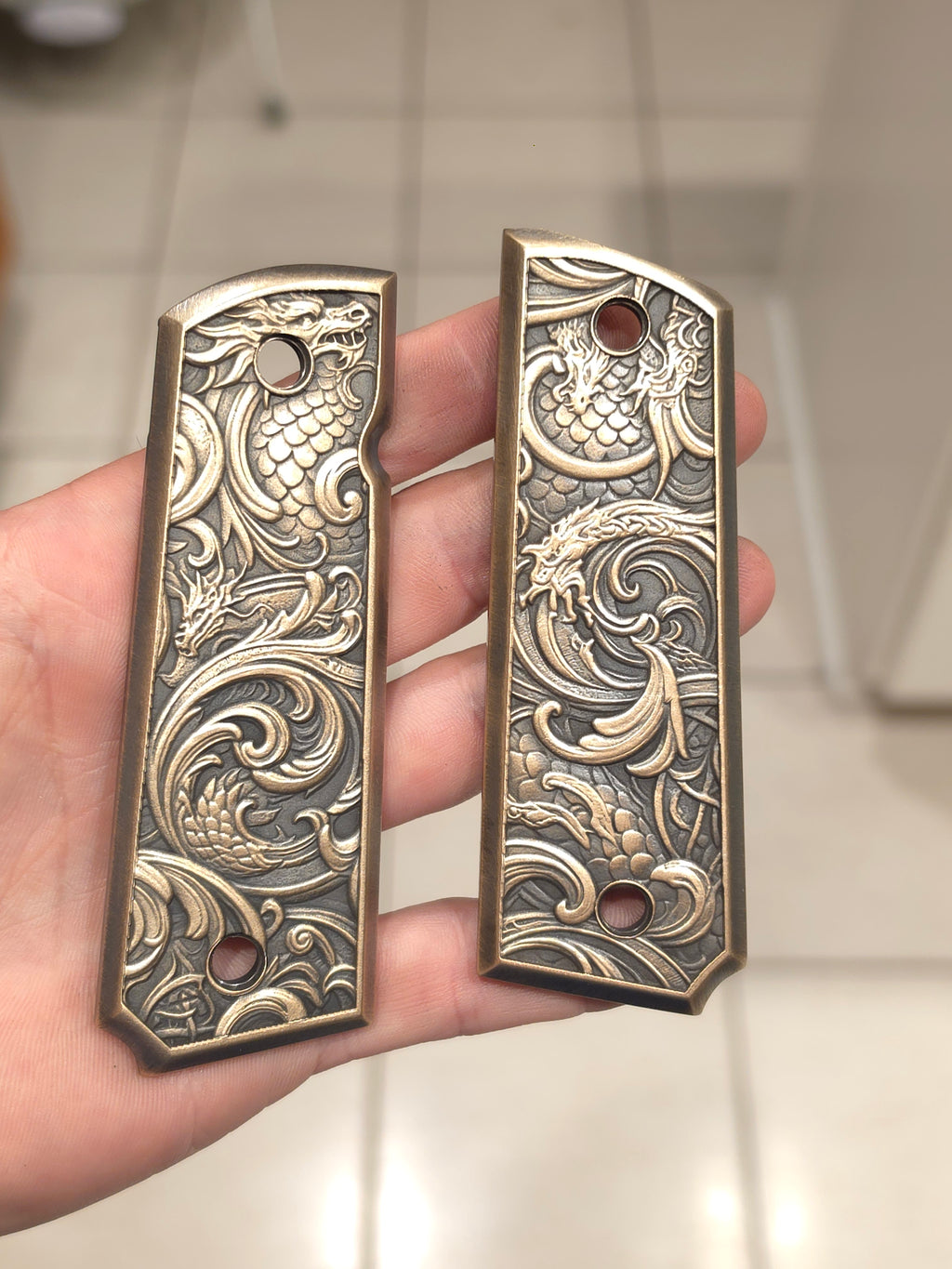 Dragon Scale Scrollwork 1911 Grips