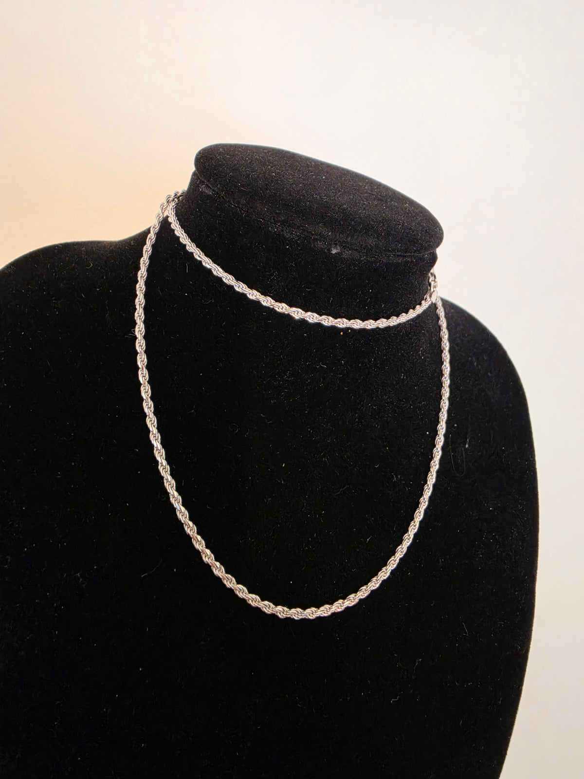 925 Sterling Silver Rope Chain 2mm - Rhodium Plated