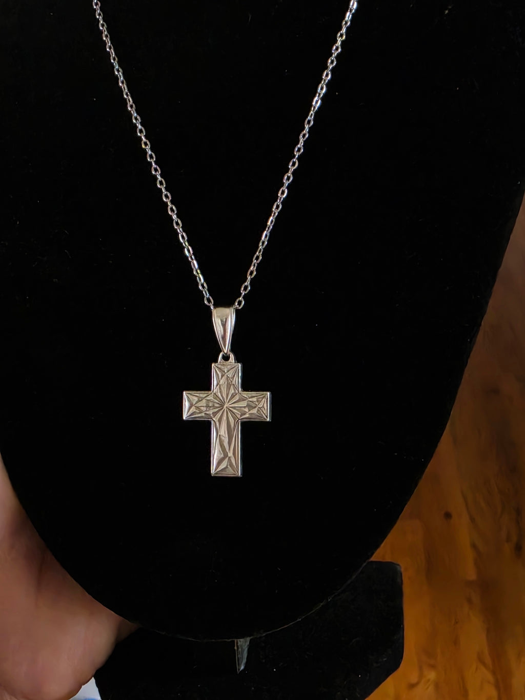 Angled Faces, Fine Silver Cross!